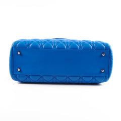 Christina Dior Cannage Leather Shopping Tote Blue