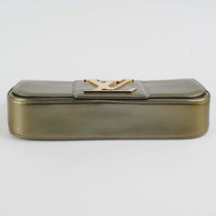 Louis Vuitton Green Grey Patent Logo Clutch