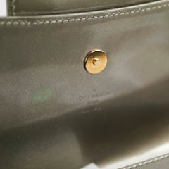Louis Vuitton Green Grey Patent Logo Clutch