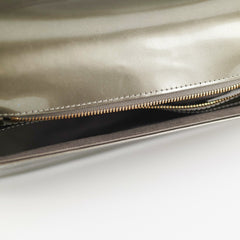 Louis Vuitton Green Grey Patent Logo Clutch