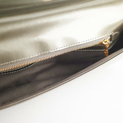 Louis Vuitton Green Grey Patent Logo Clutch