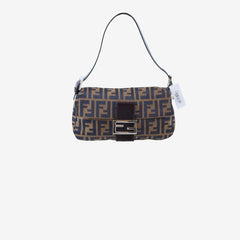 Fendi Baguette Zucca Canvas/Leather Shoulder