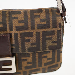 Fendi Baguette Zucca Canvas/Leather Shoulder