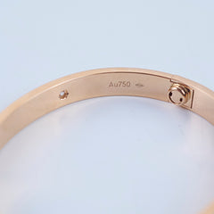 Cartier Classic Love 4 Diamond Pink Gold Size 16 Bracelet