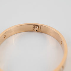 Cartier Classic Love 4 Diamond Pink Gold Size 16 Bracelet