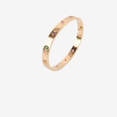 Cartier Classic Love 10 Diamond Rainbow Pink Gold Size 16