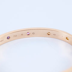 Cartier Classic Love 10 Diamond Rainbow Pink Gold Size 16