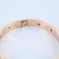 Cartier Classic Love 10 Diamond Rainbow Pink Gold Size 16