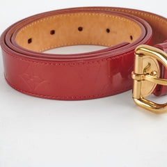 Louis Vuitton Red Vernis Monogram Belt 90cm