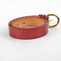 Louis Vuitton Red Vernis Monogram Belt 90cm