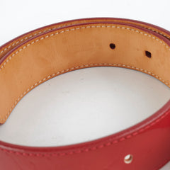 Louis Vuitton Red Vernis Monogram Belt 90cm