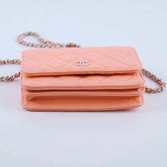 Chanel Peach Mini Caviar WOC
