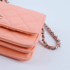 Chanel Peach Mini Caviar WOC