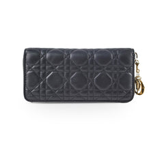 Dior Long Wallet Zippy Black Lambskin