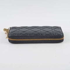 Dior Long Wallet Zippy Black Lambskin
