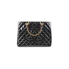 Chanel Vintage Patent Black Tote Black