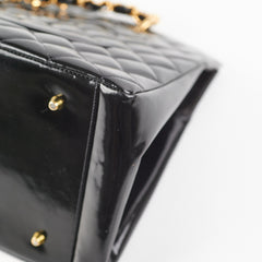 Chanel Vintage Patent Black Tote Black