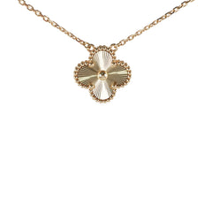 Van Cleef & Arpels Vintage Alhambra Guilloche Necklace Yellow Gold 2023