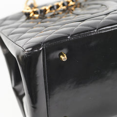 Chanel Vintage Patent Black Tote Black