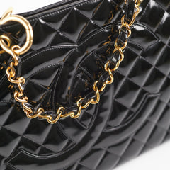 Chanel Vintage Patent Black Tote Black