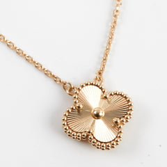 Van Cleef & Arpels Vintage Alhambra Guilloche Necklace Yellow Gold 2023