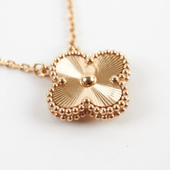 Van Cleef & Arpels Vintage Alhambra Guilloche Necklace Yellow Gold 2023