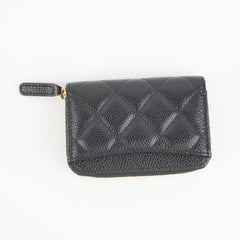 Chanel Caviar Black Zipper Coin Pouch
