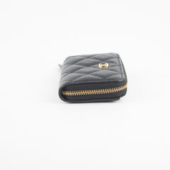Chanel Caviar Black Zipper Coin Pouch