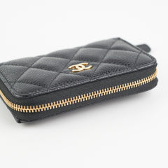 Chanel Caviar Black Zipper Coin Pouch