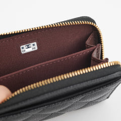 Chanel Caviar Black Zipper Coin Pouch