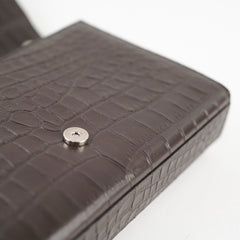 Saint Laurent Medium Kate Tassel Bag Grey Croc Embossed