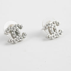 Chanel CC Logo Crystal Earrings