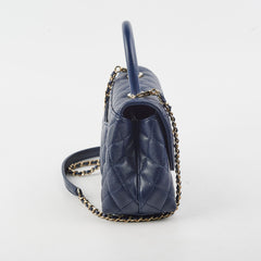Chanel Coco Handle Small Caviar Navy - Microchipped