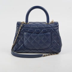 Chanel Coco Handle Small Caviar Navy - Microchipped