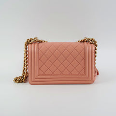 Chanel Small Boy Caviar Coral