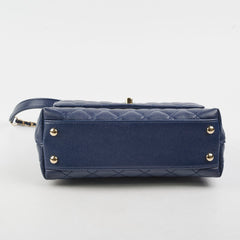 Chanel Coco Handle Small Caviar Navy - Microchipped
