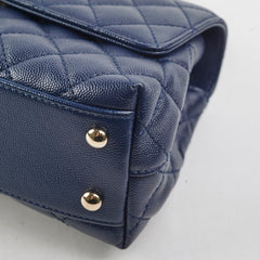 Chanel Coco Handle Small Caviar Navy - Microchipped