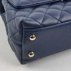 Chanel Coco Handle Small Caviar Navy - Microchipped
