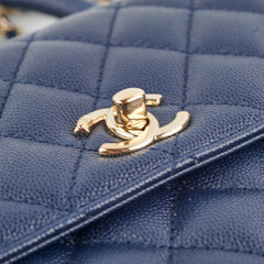 Chanel Coco Handle Small Caviar Navy - Microchipped