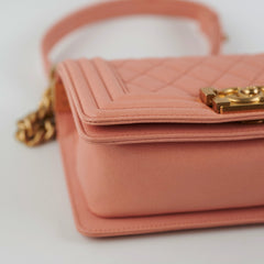 Chanel Small Boy Caviar Coral