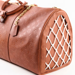 Louis Vuitton x NBA Keepall 55 Bandouliere Embossed Leather Brown