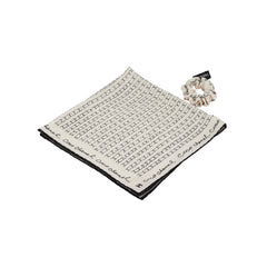 Chanel White Twilly and Scrunchie Set