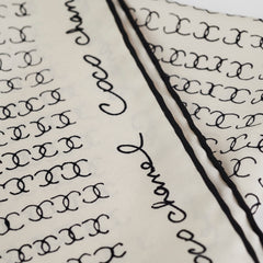 Chanel White Twilly and Scrunchie Set