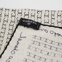 Chanel White Twilly and Scrunchie Set