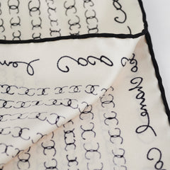 Chanel White Twilly and Scrunchie Set