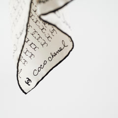 Chanel White Twilly and Scrunchie Set