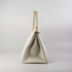 Hermes Birkin 35 Clemence White Stamp P Square (2012)
