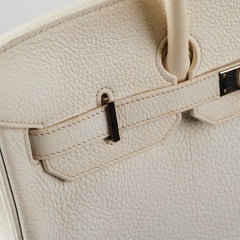 Hermes Birkin 35 Clemence White Stamp P Square (2012)