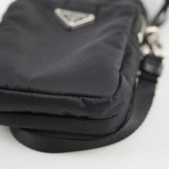 Prada Nylon Phone Case Crossbody Bag Black