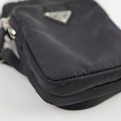 Prada Nylon Phone Case Crossbody Bag Black